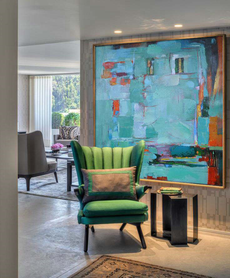 Extra Large Painting,Oversized Contemporary Art,Acrylic Painting Wall Art,Green,Blue,Red,Orange.etc